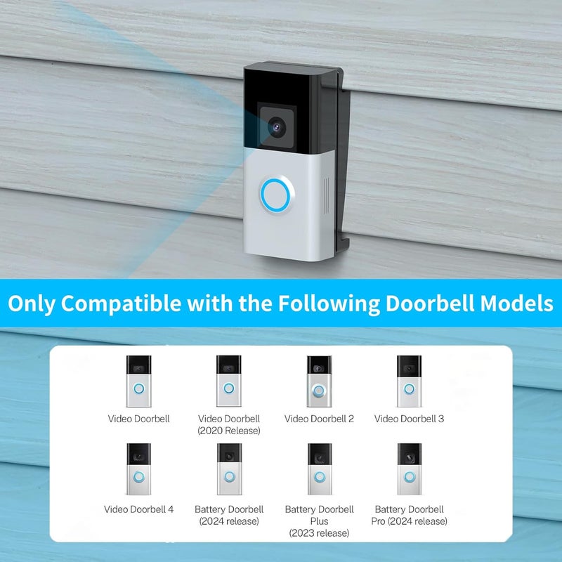 Mamerry Doorbell Vinyl Siding Mount Compatible with Video Doorbell for Corner Mounting Wedge Kit (4" Standard Vinyl Siding Only) - Image 2